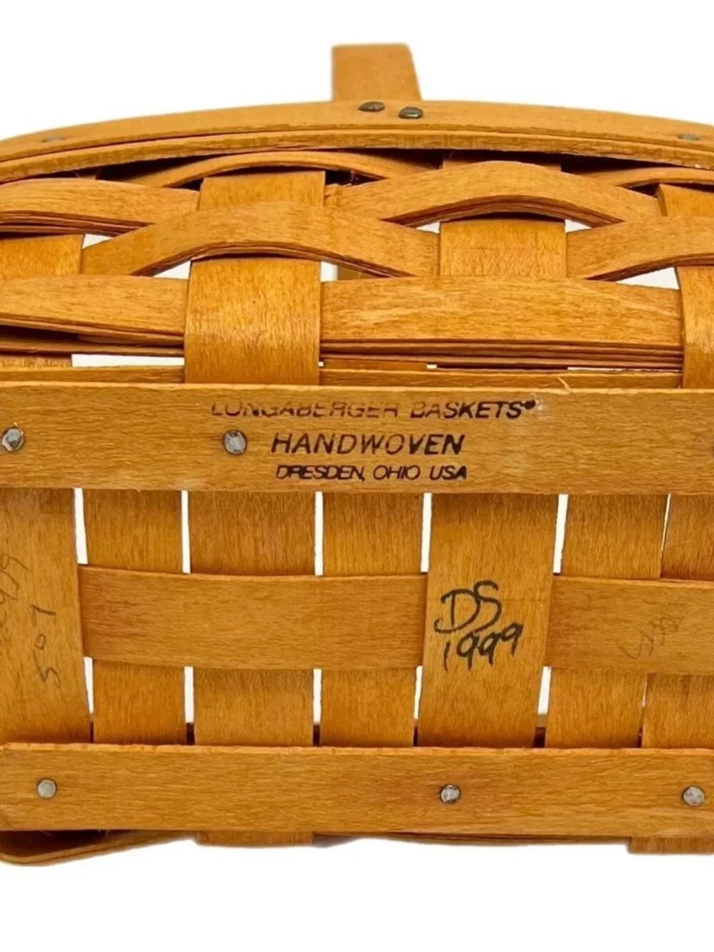 Longaberger Parsley Basket 1999 measures 6” x 4 1/2” x 2 1/2”